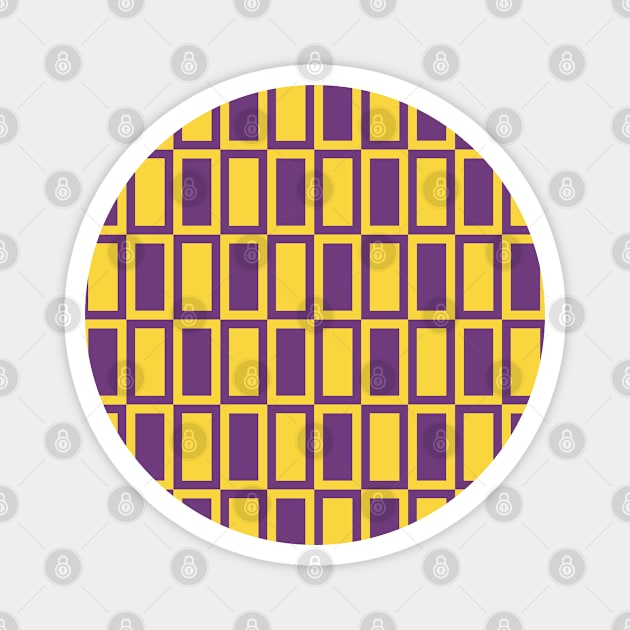 Purple and Yellow Rectangular Seamless Pattern 004#001 Magnet by jeeneecraftz